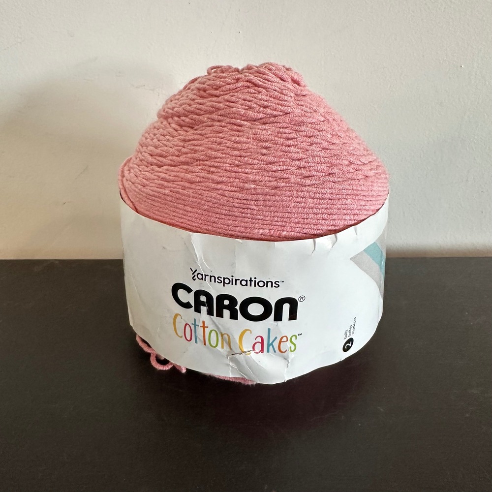 Caron Cotton Cakes Yarn Watermelon Pink 8.8oz 530yds Medium 4 Cotton Blend